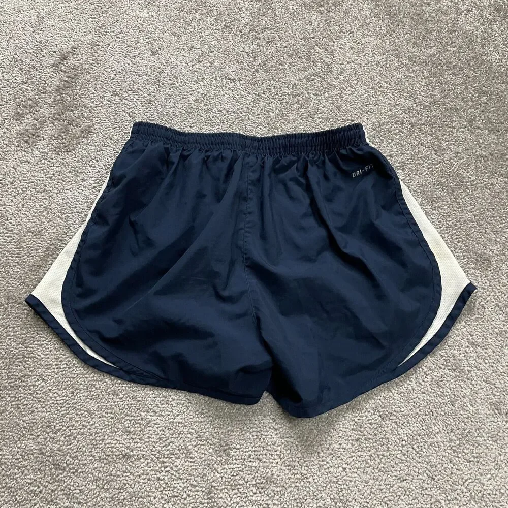 Nike Dri Fit Active Shorts Womens Medium Blue Elastic Waist Running 26x3